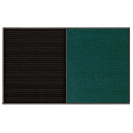 United Visual Products Double Door Radius Corkboard, 60"x36", Hea, UV7014RC-SATIN-FORBO UV7014RC-SATIN-FORBO